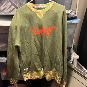 Trukfit crew Sweatshirt green camo new Mens Size Large